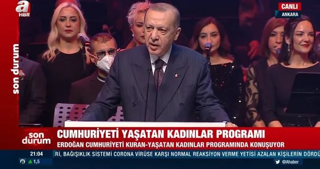 Son dakika! Başkan Erdoğan Cumhuriyeti kuran ve yaşatan kadınlar programında konuştu