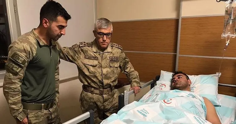 Jandarma Genel Komutanı Çetin, çığ düşmesiyle yaralanan askerleri ziyaret etti