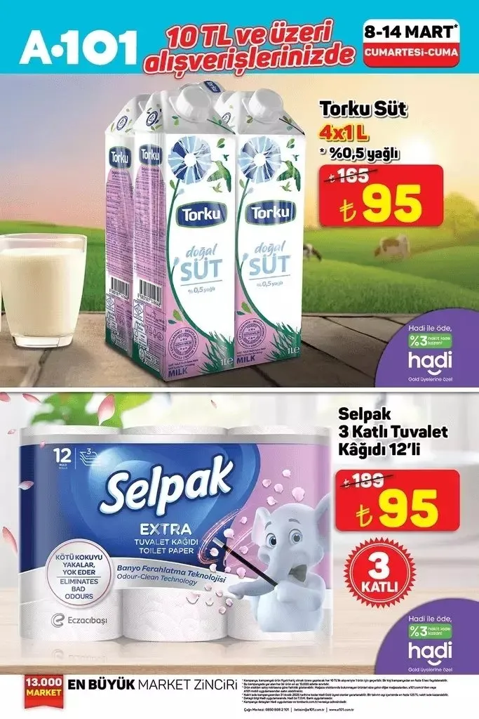 DEV FIRSAT BROŞÜRÜ! A101 aktüel 8-14 Mart indirimleri: Çay, peynir, zeytin, sıvı yağ, yoğurt, toz deterjan, sıvı sabun, süt...