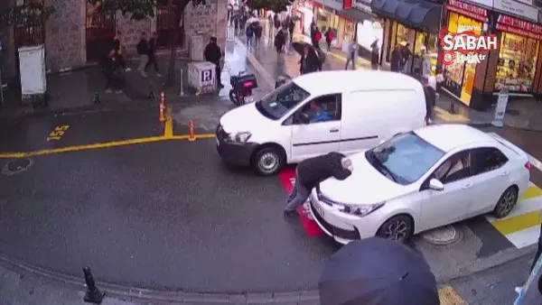Giresun’da ilginç olay: Birdenbire kendini otomobilin önüne attı! Kimse yaptığına bir anlam veremedi | Video