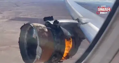 ABD’de yolcu uçağının motoru alev aldı, motorun parçaları evin bahçesine düştü | Video