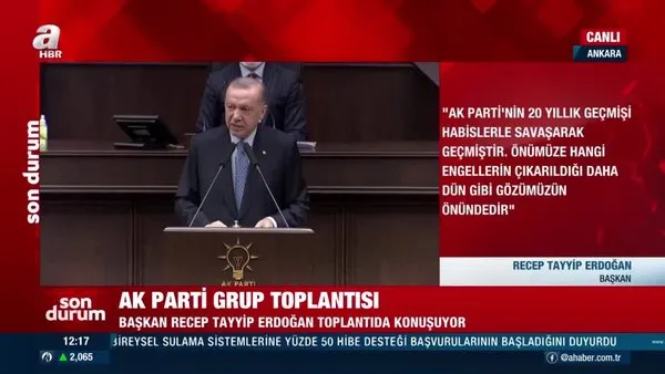Son Dakika: Başkan Erdoğan'dan AK Parti Grup Toplantısı'nda konuştu | Video