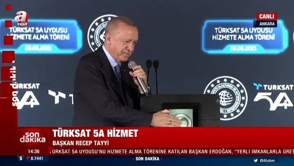 SON DAKİKA: Başkan Erdoğan Türksat 5A uydusunu butona basarak böyle hizmete aldı