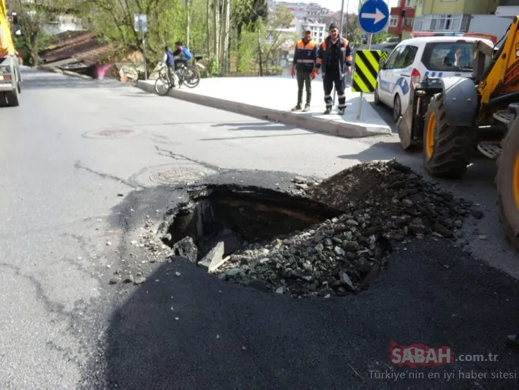 Ataşehir’de asfalt dökülen yol 2 saat sonra çöktü