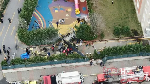 Çekmeköy'de kaza kırım ekibinin çalışması havadan fotoğraflandı