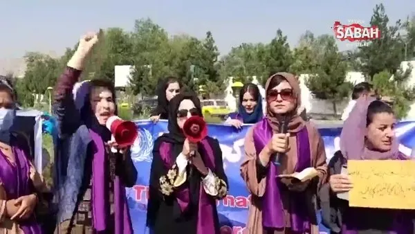Afgan kadınlardan özgürlük çığlığı! Taliban'dan kadınlara sert müdahale | Video