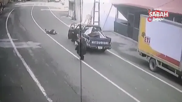 Rize'de 11 yaşındaki kız çocuğuna kamyonet böyle çarptı | Video