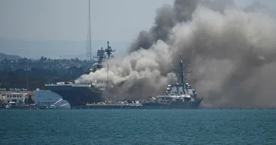 Limanda demirli ABD’de savaş gemisinde yangın çıktı