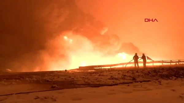 Kahramanmaraş'ta petrol boru hattında patlama sonrası soğutma çalışmaları devam ediyor