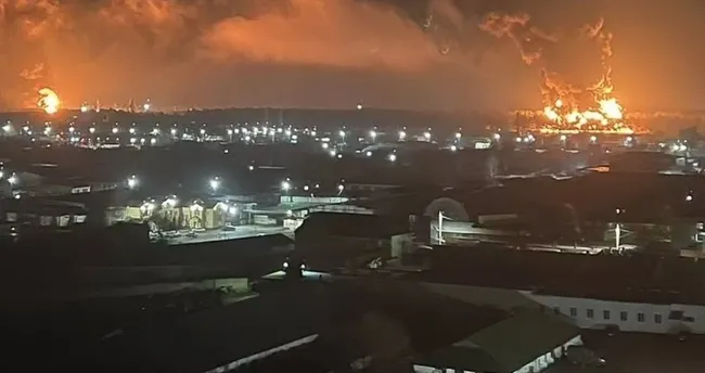 Rusya güne bu görüntüyle uyandı! Askeri tesis hava uçtu, videodaki ses kafaları karıştırdı...