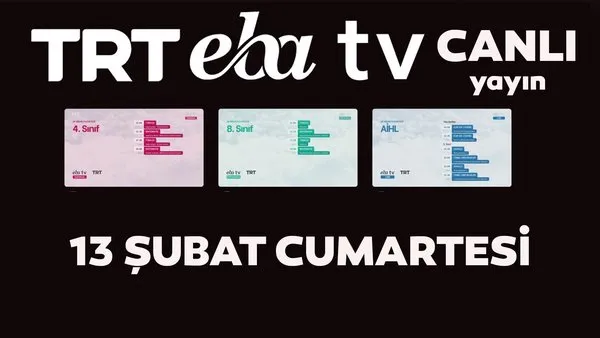 TRT EBA TV izle! (13 Şubat Cumartesi) Ortaokul, İlkokul, Lise (YARIYIL TATİLİ) ders tekrarları... EBA TV ders programı | Video