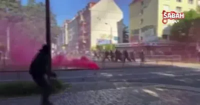 Almanya’da polis ve göstericiler arasında arbede | Video