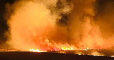 Cizre’de iki köydeki anız yangınına itfaiye müdahale etti