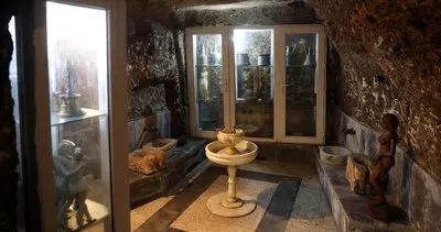 Gaziantep’te harabe olarak aldığı evin altında sergiliyor! 500 yıllık mağara sergi salonu oldu