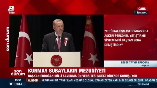Son Dakika: Başkan Erdoğan'dan Milli Savunma Üniversitesi'ndeki mezuniyet töreninde önemli açıklamalar | Video