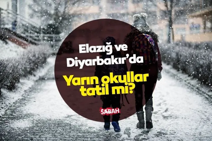 Diyarbakır ve Elazığ’da yarın okullar tatil mi? 19 Ocak Elazığ ve Diyarbakır’da okullar kar tatili mi olacak? Gözler Valilik açıklamasında