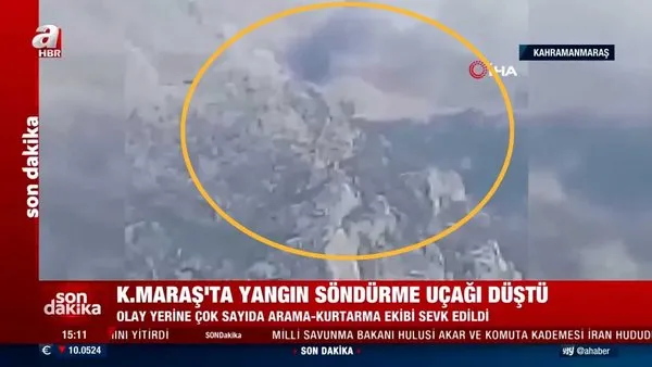 SON DAKİKA: Kahramanmaraş'ta yangın söndürme uçağı düştü! Olay yerinden ilk görüntüler...