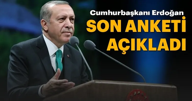 Cumhurbaşkanı Erdoğan son anketi açıkladı