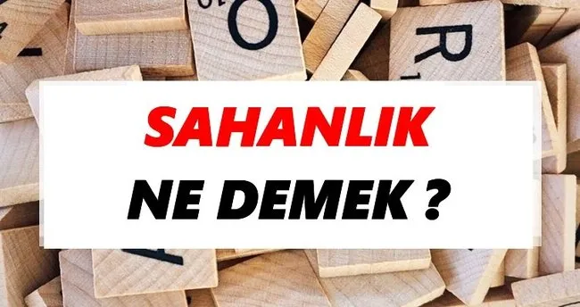 Sahanlık Ne Demek? TDK’ya Göre Sahanlık Sözlük Anlamı Nedir?