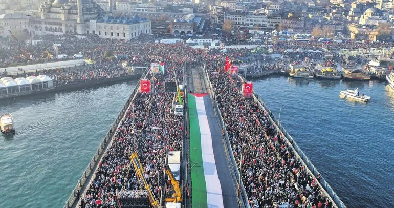 Diriliş İstanbul! Türkiye’den dünyaya yükselen ses: Gazze’ye destek Aksa’ya selam