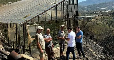 Alanya’da çıkan yangında 3 sera zarar gördü #antalya