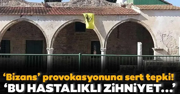 Son dakika: Güney Kıbrıs’ta camiye Bizans bayrağı asılmasına tepkiler sürüyor