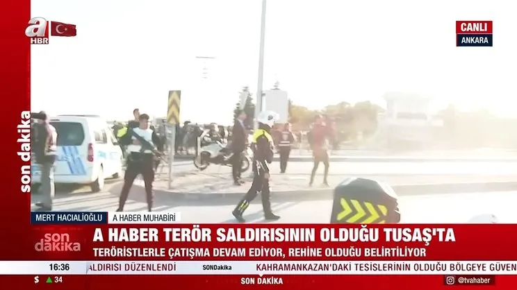 TUSAŞ'a terör saldırısı çatışma sürüyor! CANLI YAYIN