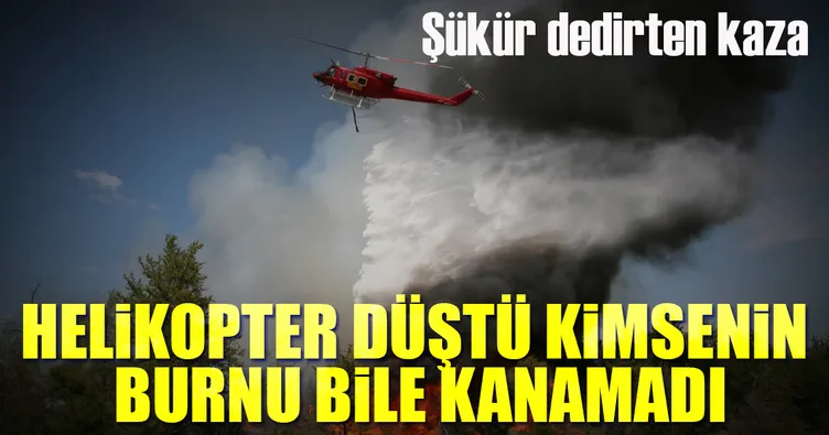 Helikopter düştü tüm ekip kurtuldu