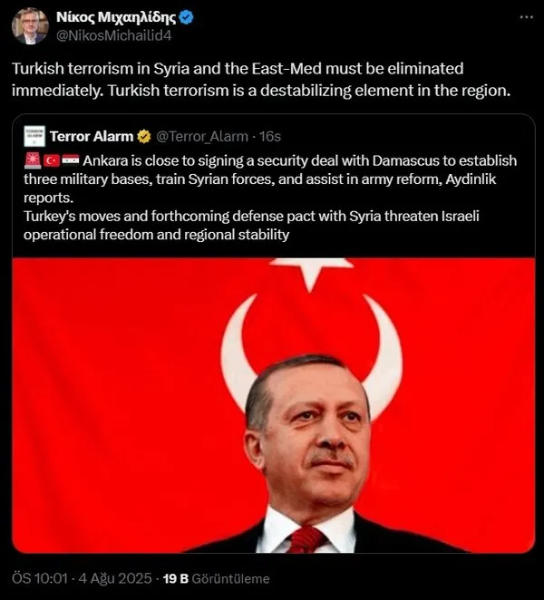 Yunan uzman Türkiye’ye saldırdı: Türk terörü ortadan kaldırılmalı