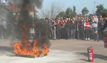 Lisede yangın tatbikatı düzenlendi