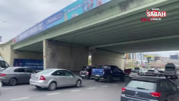 Maltepe'de köprüde beton döküldü, itfaiye önlem aldı | Video