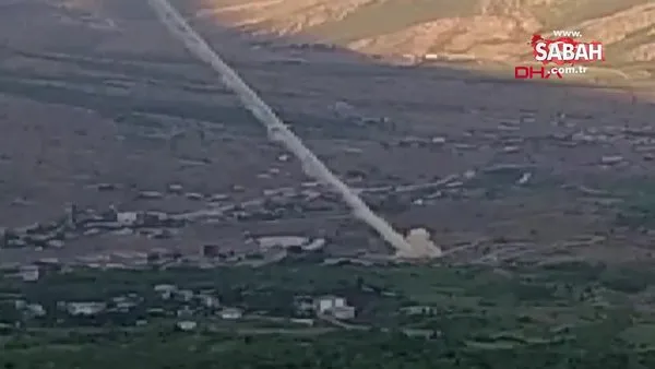 Obüslerin terör örgütü PKK hedeflerine ateş açma anı kamerada