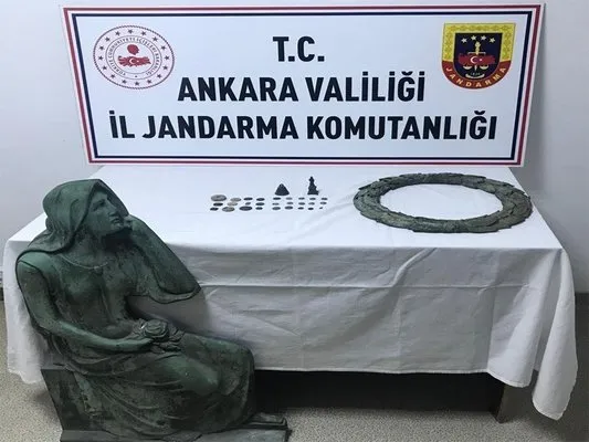 Ankara İl Jandarma Komutanlığından tarihi eser kaçakçılarına operasyon