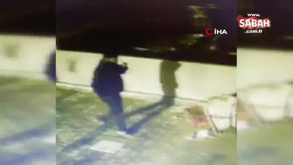 Hırsızlık şüphelisiyle, sokak köpeğinin birbirinden kaçtığı anlar kamerada | Video