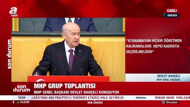 Son Dakika: MHP Genel Başkanı Devlet Bahçeli'den TBMM'de gerçekleştirilen grup toplantısında önemli açıklamalar | Video