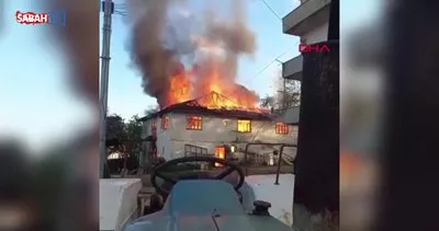 Zonguldak’ta 2 katlı ev alev alev yandı | Video