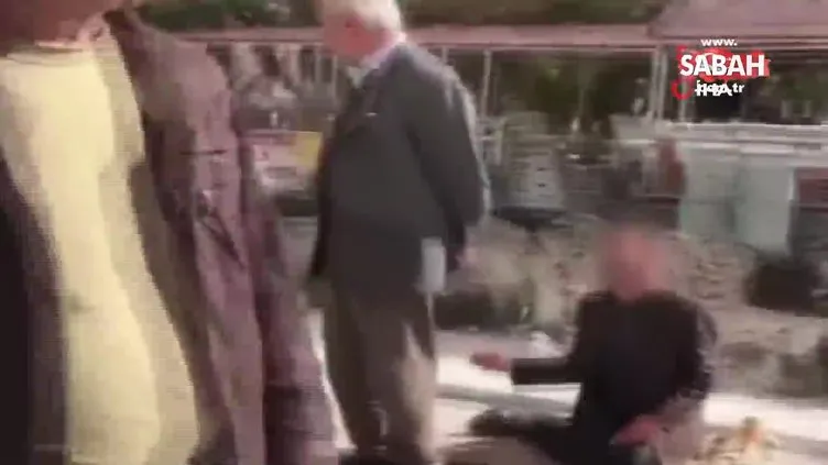 Ağrı’da dilencilerin yer kavgası kamerada