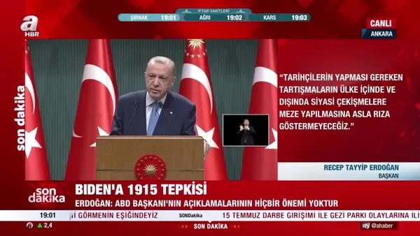 Son dakika: Başkan Erdoğan'dan Joe Biden'a '1915 Olayları' tepkisi! 'Bağışlamamız mümkün değil' | Video