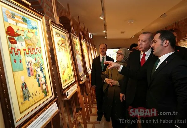 Başkan Erdoğan Minyatürlerle Osmanlı Devri Türk Okçuluğu sergisini ziyaret etti