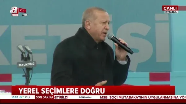 Cumhurbaşkanı Erdoğan, İstanbul Beylikdüzü'nde vatandaşlara hitap etti