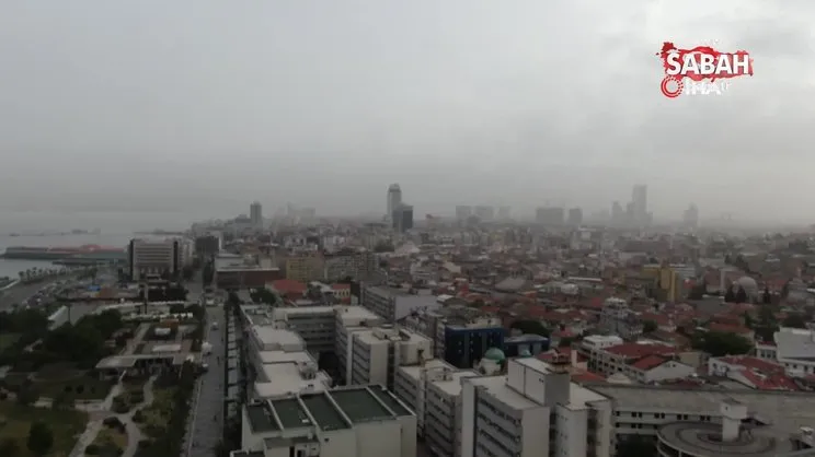 İzmir’e sis değil, çöl tozu bulutu çöktü: Göz gözü görmedi | Video