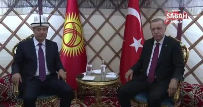 Cumhurbaşkanı Erdoğan, Kırgızistan Cumhurbaşkanı Sadır Caparov ile görüştü | Video