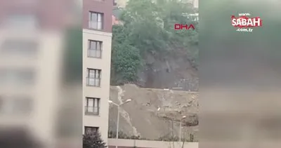 Gaziosmanpaşa’da toprak kayması böyle görüntülendi | Video