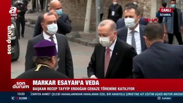 Son dakika! Cumhurbaşkanı Erdoğan Markar Esayan'ın cenaze merasimi için Patrikhane'de | Video