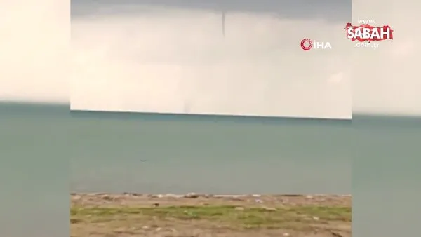 Antalya'da denizin iki farklı noktasında çıkan hortum kamerada | Video