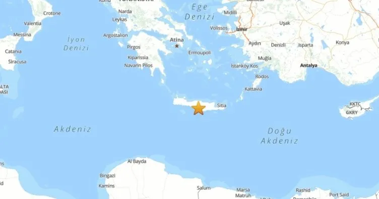 Son dakika: Ege’de Girit Adası’nda 5.1’lik deprem