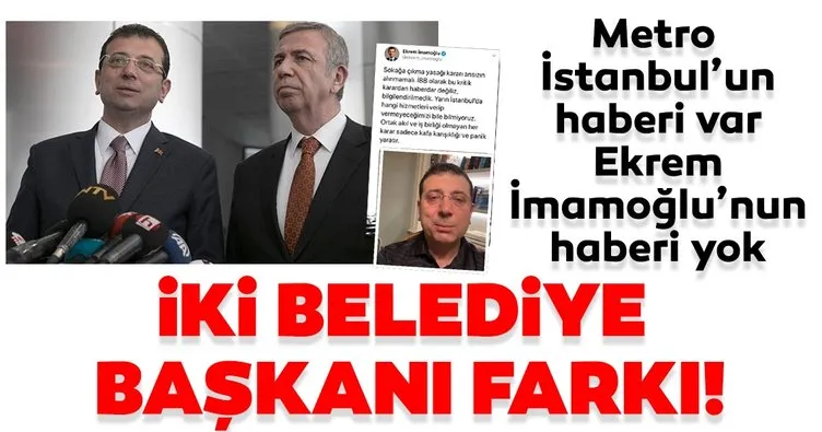 Son dakika | Metro İstanbul’un haberi var, Ekrem İmamoğlu’nun haberi yok! İki belediye başkanı farkı!