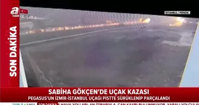 Son dakika! İşte Sabiha Gökçen’de kaza yapan Pegasus uçağının yeni görüntüleri! | Video