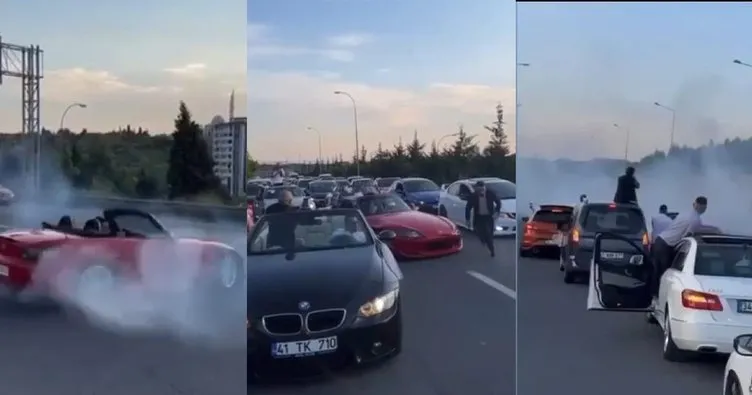 İstanbul’da düğün konvoyunda drift: Ekipler sürücünün peşine düştü!