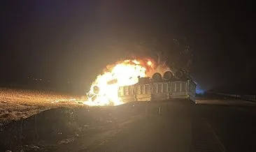 Mardin'de feci kaza: Devrilen TIR'ın şoförü yanarak can verdi! #mardin